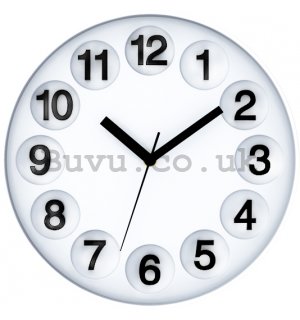 Wall clock: Number Circles (White) - 30 cm