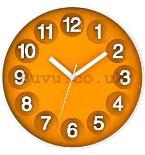 Wall clock: Numerical circles (orange) - 30 cm