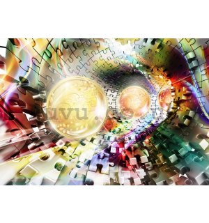 Wall Mural: Puzzle 3D tunnel (2) - 184x254 cm