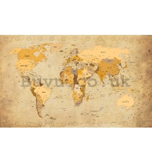 Wall Mural: Map of the world (Vintage) - 254x368 cm