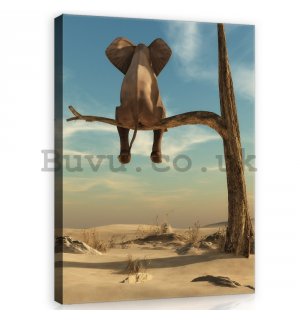 Painting on canvas: Elephant on the tree - 100x75 cm