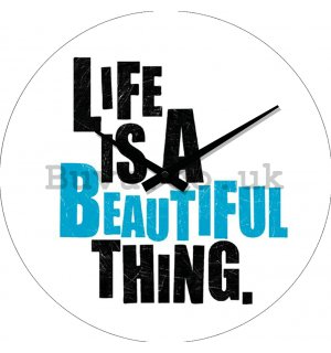 Glass wall clock - Life is a Beautiful Thing