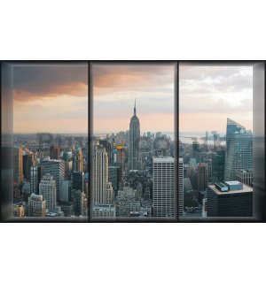 Vlies wall mural : View out of the window of Manhattan - 184x254 cm