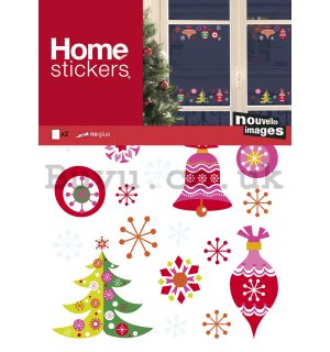 Christmas glass sticker - Colourful ornaments