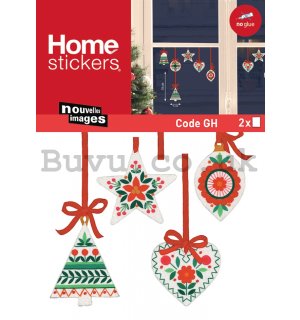 Christmas glass sticker - Traditional ornaments