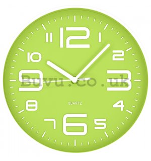 Wall clock: Green-white - 25 cm