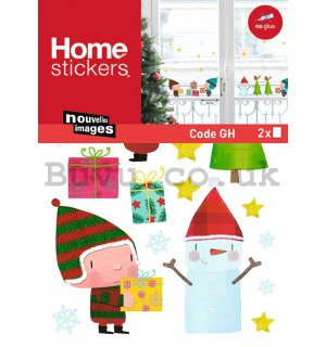 Christmas glass sticker - Elfs and gifts