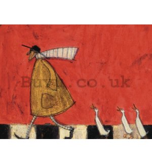 Painting on canvas: Sam Toft, Crossing with Ducks