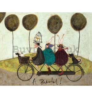 Painting on canvas: Sam Toft, A Bikeful!