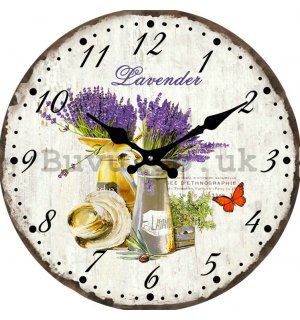 Glass wall clock - Lavender