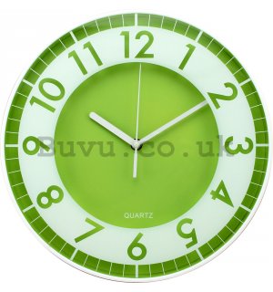 Wall clock: Modern (green-white) - 30 cm