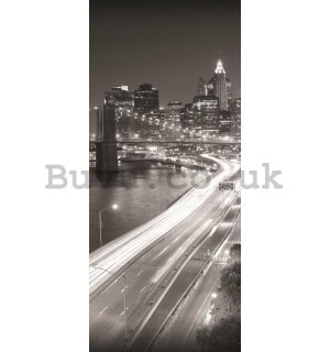 Photo Wallpaper Self-adhesive: Brooklyn Bridge Black & White - 211x91 cm