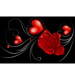 Wall Mural: Rose and Heart - 184x254 cm