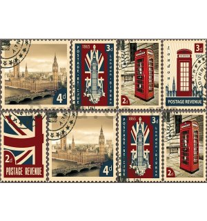 Wall Mural: Postage Stamps United Kingdom - 254x368 cm