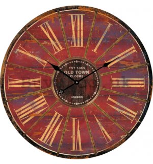 Glass wall clock - Old Town Clocks (Brown)