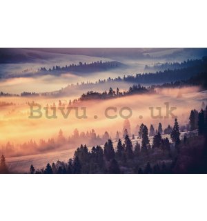 Wall mural vlies: Fog over the mountains - 184x254 cm