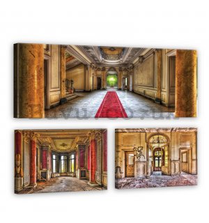 Painting on canvas: In the castle - set 1pc 80x30 cm and 2pc 37,5x24,8 cm