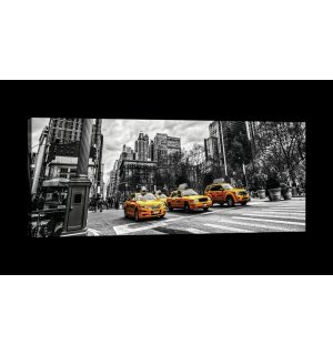Painting on canvas: New York (Taxi) - 145x45 cm