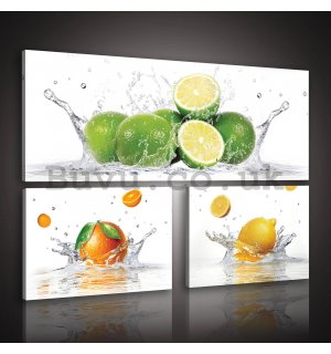 Painting on canvas: Limes - set 1pc 80x30 cm and 2pc 37,5x24,8 cm