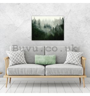 Painting on canvas: Fog over the forest (1) - 80x60 cm